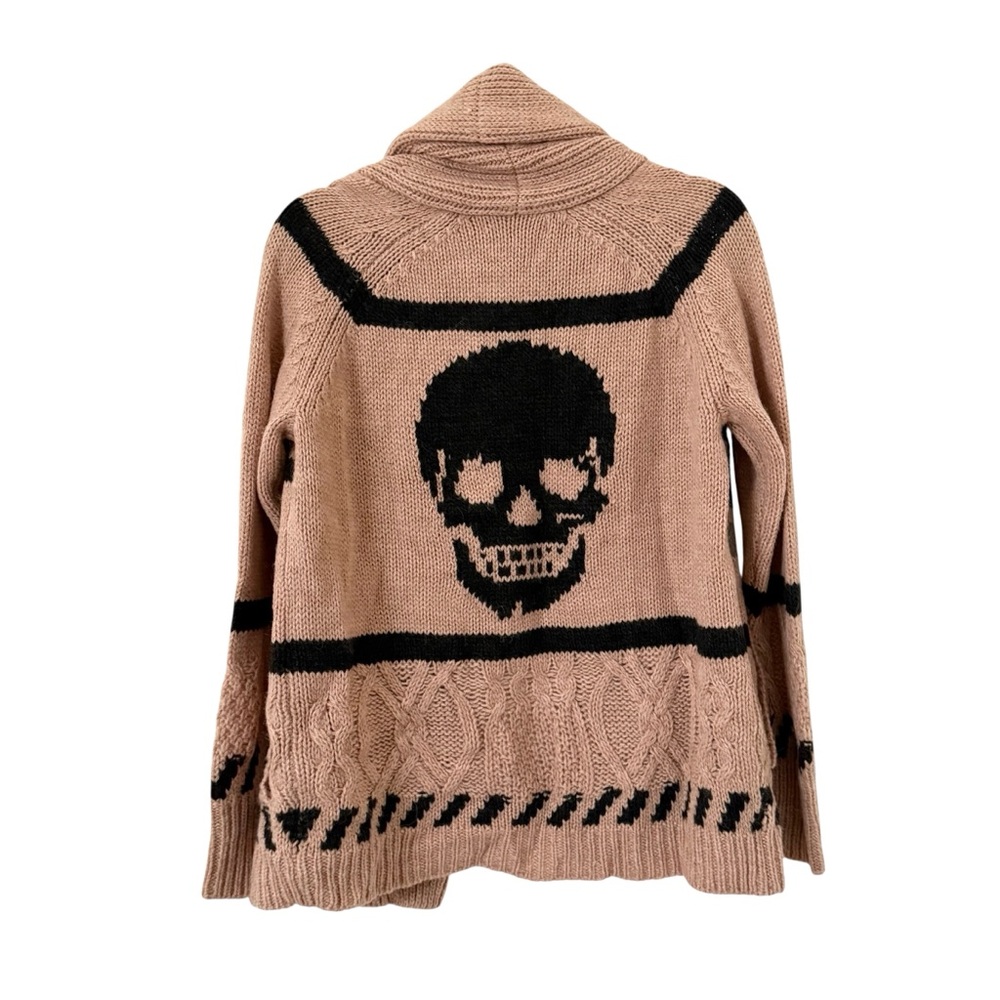 360 Cashmere / Skull Cashmere Chunky Knit Shawl Collar Open Cardigan